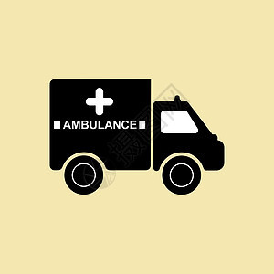 一辆重型卡车和一辆行驶在车上的救护车图片
