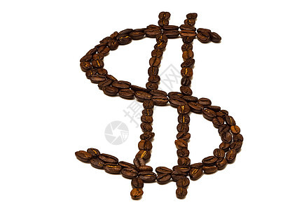 以白背面咖啡豆为直线的美元符号g背景图片