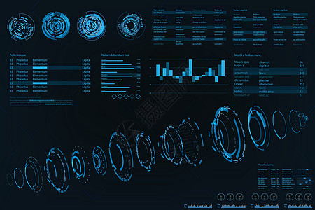 未来概念 矢量和插图 世界连通全息图展望概念圆圈网络展示全世界艺术地理地球图表蓝色力量背景图片