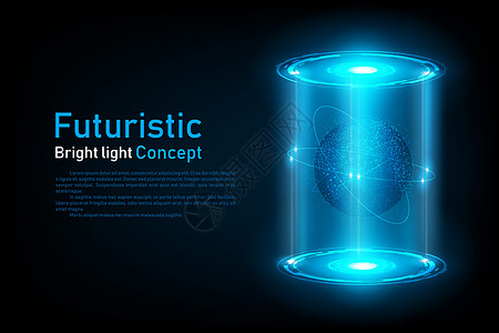 未来概念 矢量和插图 世界连通全息图展望概念数据创新艺术高科技图表网络展示地理活力技术图片