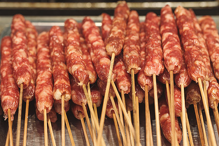 亚洲流浪食品烧烤街道餐饮市场旅行小贩香肠图片