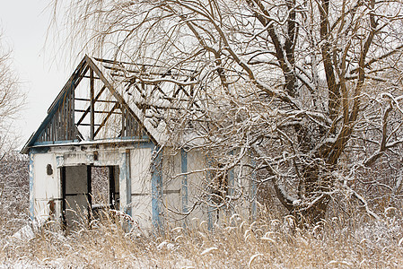 旧旧遗弃房屋农村家园小屋国家村庄风化窝棚建筑木头建筑学图片