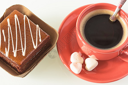 咖啡和蛋糕糕点黑色早餐小吃烘烤风格美食食物面包甜点图片