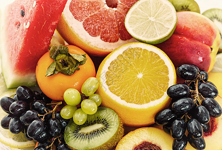 桌上的水果市场饮食营养甜点柠檬食物季节奇异果果汁团体图片