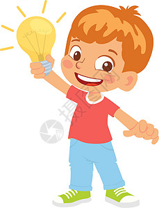 男孩用电灯创新孩子想像力灯泡男性创造力男生卡通片图片