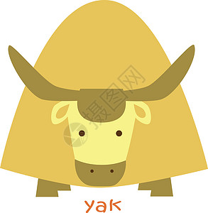 动物组装  yak喇叭哺乳动物孩子奶牛牛肉牦牛绘画图片