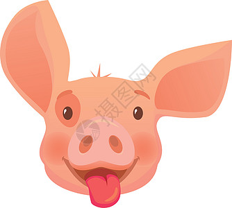 粉红猪头插图养猪场母猪小猪舌头动物农场图片