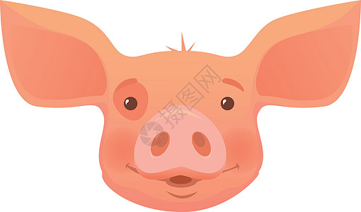 粉红猪头母猪农场小猪插图动物背景图片