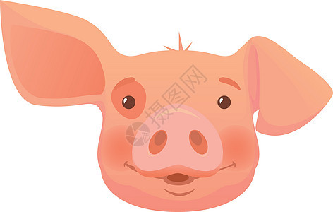 粉红猪头母猪微笑插图动物农场小猪背景图片