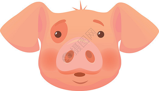 粉红猪头小猪母猪动物农场插图背景图片