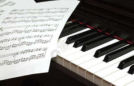 钢琴键盘和音乐单图片