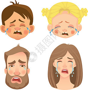 人表情的情感  赛集男人女士插图悲哀损失眼泪女孩卡通片男生男性图片