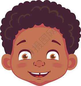 African男孩的脸部孩子黑色喜悦插图情感卡通片孩子们男生青少年爆炸图片