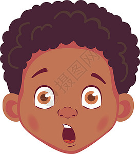 African男孩的脸部头发化身孩子青少年插图卡通片孩子们男生黑色爆炸图片