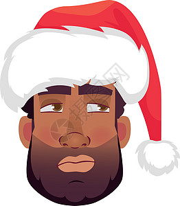 戴帽子的非洲男人的脸忧郁潮人黑色情感男性符号卡通片黑人情绪插图图片