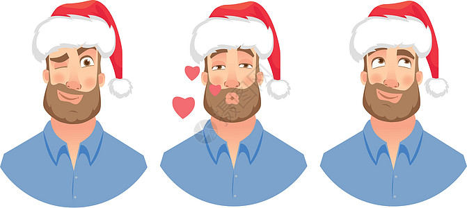 长胡子的男子脸孔情感帽子插图微笑恋爱迷恋成人卡通片胡须喜悦图片