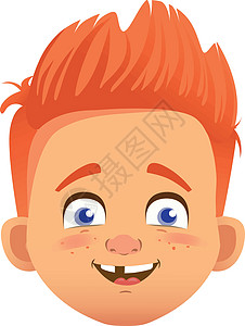 红头发男孩的性格成功男性男生喜悦化身孩子卡通片笑声青少年微笑图片