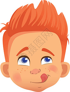 红头发男孩的性格青少年卡通片孩子男生化身男性舌头图片
