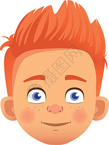 红头发男孩的性格孩子男生卡通片化身青少年微笑男性图片
