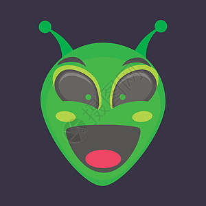 外国人头  LOL矢量表情飞碟符号外星人动物绿色黑色火星图片