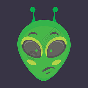 异形头  笔记符号矢量表情黑色飞碟绿色火星动物外星人图片