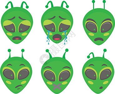 外星头  设置动物图标飞碟符号贴纸绿色人集外星人外星表情图片