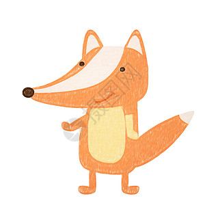 动物组狐狸猎人手绘野生动物捕食者荒野哺乳动物绘画红狐孩子图片