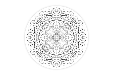 Mandala 模式装饰设计背景 手画线图片