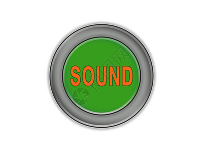 绿色音量按钮 SOUND 白背景图片