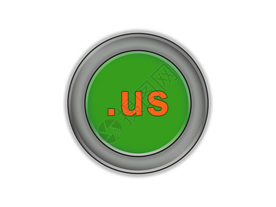 称为美国域域名的散状绿色按钮 白背图片