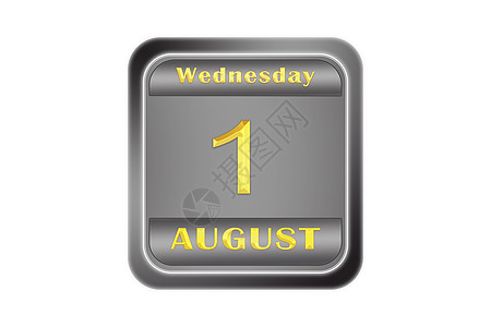 8月1日建军节8月1日 星期三 在金属栓塞板上盖金 日期 8月1日背景