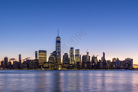 下曼哈顿市风景 纽约 晨暮图片