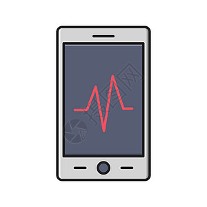 脉冲电话网站插图展示插画家屏幕测试医疗心脏病学用户图片