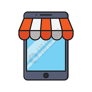 购物销售战略手机插图电话支付商业电子商务营销店铺图片