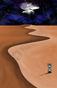 时间的沙沙滴漏跑表宇宙3d天空星星天际沙丘插图通道图片