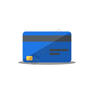 蓝信用卡  孤立的影子图标矢量购物金融白色小样技术商业信用贷款银行业销售图片