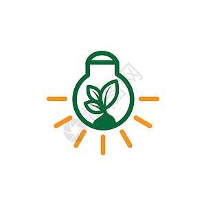 生态光电新明伊迪亚罗戈标识力量电气创新农业森林叶子插图环境灯泡图片