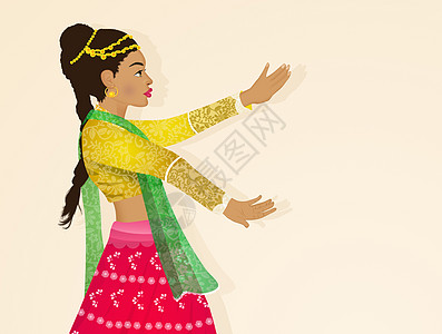 跳宝莱坞印度舞的女子文化女孩仪式成人民俗学艺术展示艺术家女士插图图片