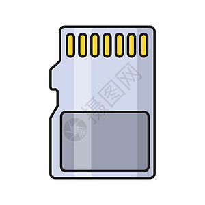 芯芯片插图记忆适配器框架标准微电路卡片安全黑色白色图片