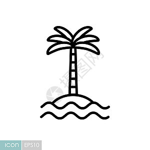 海浪矢量 ico 岛上的热带棕榈海岸海滩旅行情调异国假期椰子天堂海洋海景图片