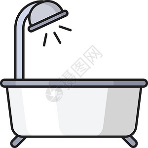 你浴缸房子插图淋浴浴室龙头管道酒店标识卫生图片
