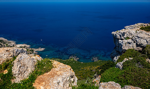 塞浦路斯岛的地貌景观支撑石头城邦蓝色浴室海岸全景山脉天空半岛图片