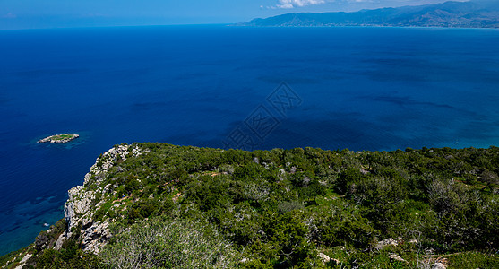 塞浦路斯岛的地貌景观海岸山脉海岸线天空蓝色全景石头旅游城邦公园图片