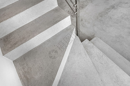 灰色微水泥楼梯白色建筑学创新金属建筑栏杆地面材料石头微水泥图片