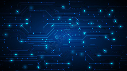 高科技数字数据连接系统电子蓝色科学计算硬件母板电脑电路电子产品插图背景图片