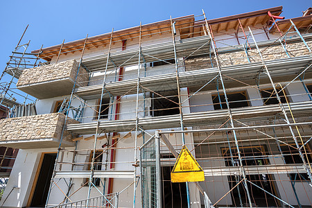 正在建造的房屋安全装修天空商业项目阳台财产石头建筑学水泥图片