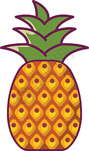 水果果绿色甜点水果叶子艺术卡通片松树热带食物插图图片