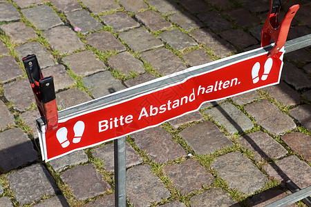 保持德国语言的距离符号  1民众警报社交安全感染暴发卫生注意力仪表保健图片