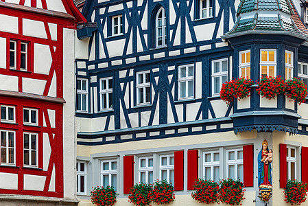 德国巴伐利亚罗森堡市地标住房旅游建筑木材旅行财产房子街道住宅图片