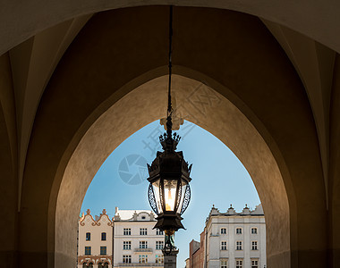 旧灯和克拉科夫建筑 波兰 欧洲图片